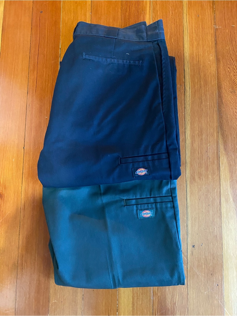 Dickies Double-Knee 34x30 Men’s Work Pants - Black and Dark Green